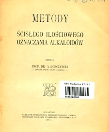 Metody ścisłego ilościowego oznaczania alkaloidów