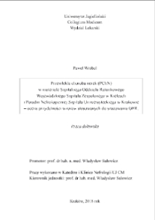 Chronic kidney disease (CKD) in data of the Emergency Department of the Regional Hospital in Kielce and the Outpatient Nephrology Clinic of the University Hospital in Cracow