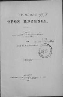 O przeroście opon rdzenia odczyt miany na zjeździe internistów we Wiedniu d. 17 kwietnia 1890 r.
