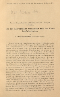 Ein mit Laryngofissur behandelter Fall von Kehlkopftuberkulose