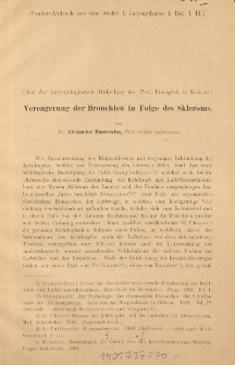 Verengerung der Bronchien in Folge des Skleroms