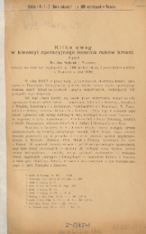 Kilka uwag w kwestyi operacyjnego leczenia raków krtani