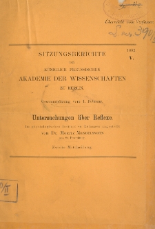 Untersuchungen über Reflexe