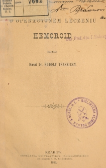 O operacyjnem leczeniu hemoroid