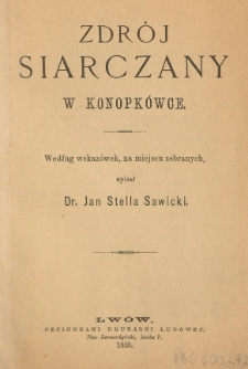 Zdrój siarczany w Konopkówce