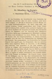 Die Behandlung des Erysipels