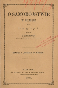 O samobójstwie w Europie